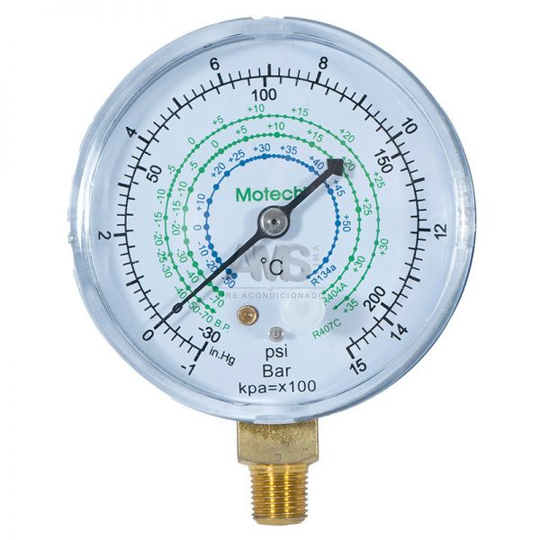 Manómetro-de-baja-presión-R134a-R404A-R407C